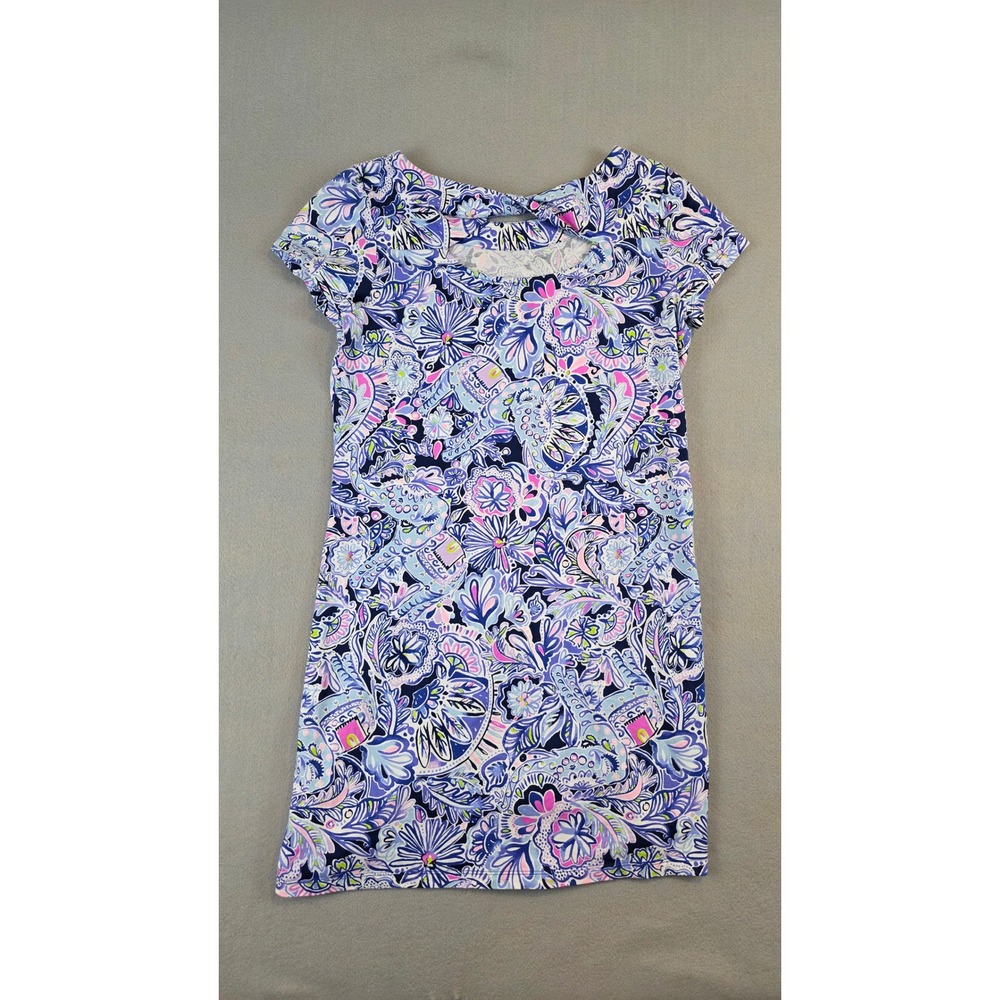 Lilly Pulitzer Bay Dress Elephant Namaste in the Jungle Swing Cotton Jersey sz L - Picture 8 of 9